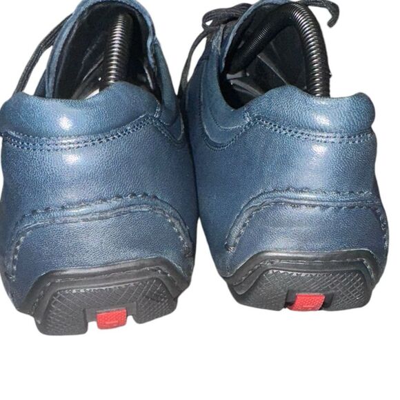 Men’s PRADA Sport Blue Leather AUTHENTIC low top lace up sneakers size 9.5 - Picture 4 of 10